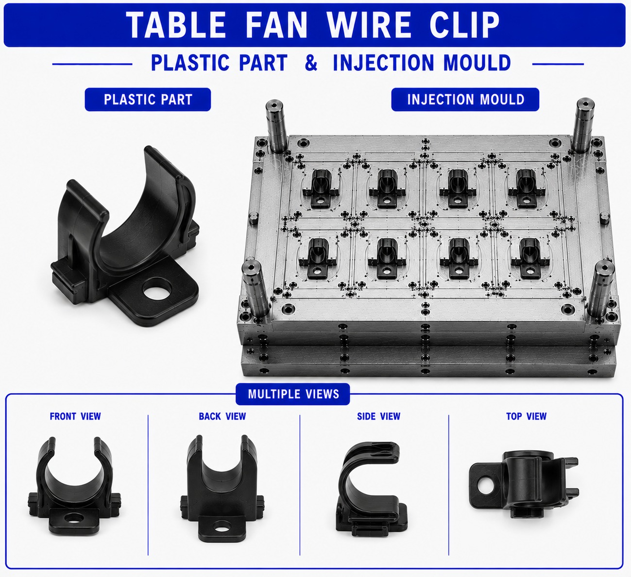 Table Fan Plastic Wire Clip Mould and Moulding Service